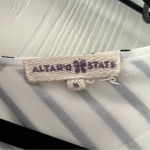 Altar'd State Neon Orange with Black and White Stripes Dress - Picture 5 of 6